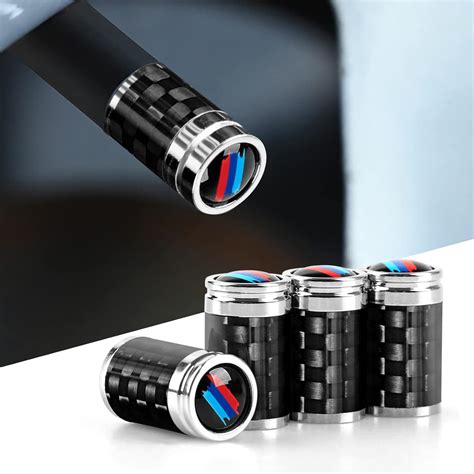 4PCS Car Wheel Tire Valve Stem Caps Carbon Fiber Valve Covers