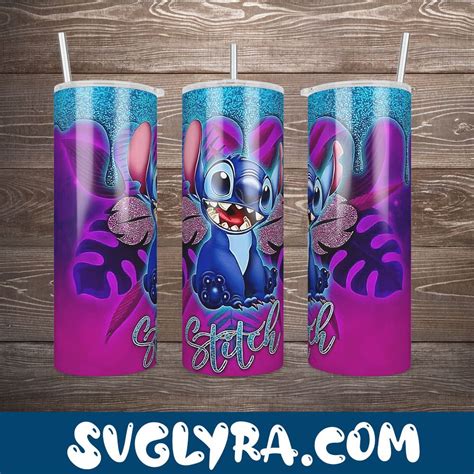 Stitch Tumbler Wrap, 20oz Skinny Straight Tumbler Template, Png Instant ...