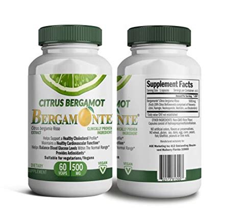 Citrus Bergamot Capsules 1 000 Mg Per Serving 2 Patented Bergamonte