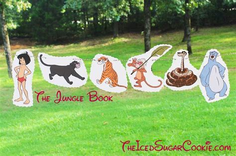 DIY Jungle Book Birthday Party Flag Hanging Banner Ideas Mowgli Boy