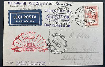 1931 Hungary Graf Zeppelin LZ 127 Icebreaker Malyguin Cover Polar