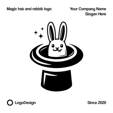 Modèle De Conception De Logo De Chapeau De Lapin Magicien Vecteur Premium