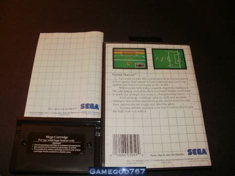 Great Soccer Sega Master System Complete Cib