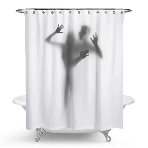 Sexy Character Shadow Waterproof Shower Curtain Art Printing Polyester