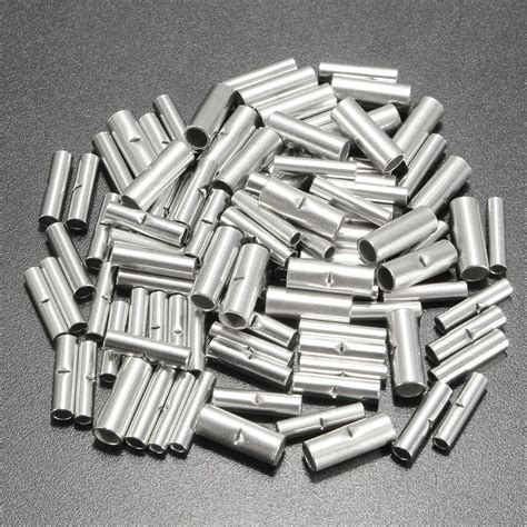 100PCS/Lot Butt Splice Connectors 10mm Copper 22 10AWG Tinned Splice Crimp Terminal Sleeve Cable ...