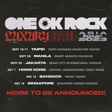 One Ok Rock Tour 2024 Bangkok Tickets Britt Colleen