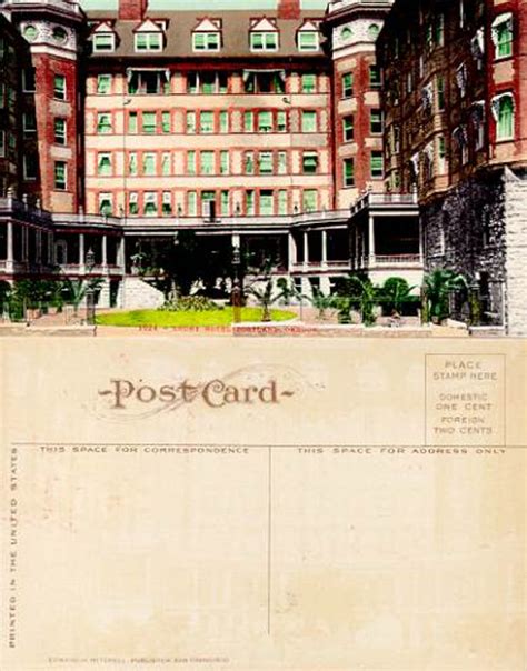 Postcard From The Portland Hotel Portland Oregon