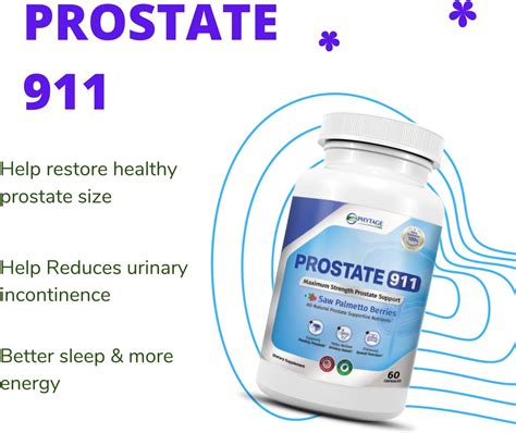 Prostate 911 Suplemento De Salud Para Hombres Saw Palmetto Support Prostata Función 60