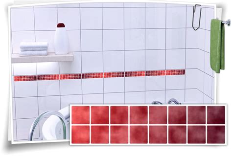 Fliesenaufkleber Mosaik Fliesenbordüre Rot Medianlux Shop