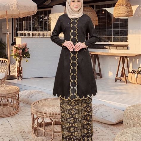 Baju Kebarung Modern Nikahtunang Kebarung Songket Tabur Kebaya Batik Kurung Sulam Ironless