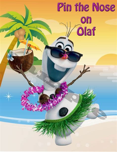 Pin the Nose on Olaf Summer Game Olaf Luau by CreationsbyCarolRene Olaf Birthday, Disney Frozen ...