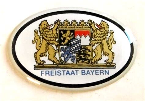 Werbe Aufkleber Freistaat Bayern Wappen L Wen D X Cm Weiss Blau