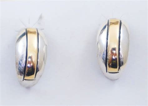 Native American Sterling Silver and Gold Earrings