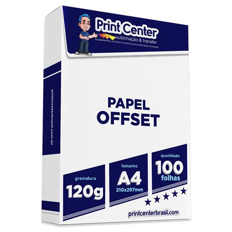 PAPEL OFFSET 120g A4 500 folhas PAPEIS Print Center Sublimação