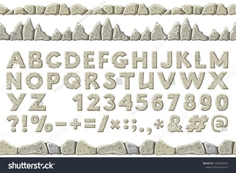 Cartoon Rock Alphabet Font Punctuation Marks Stock Vector (Royalty Free ...