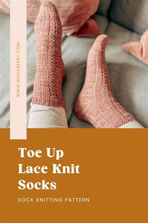 Chestnut Socks Toe Up Lace Ankle Socks Knitting Pattern Whileberry