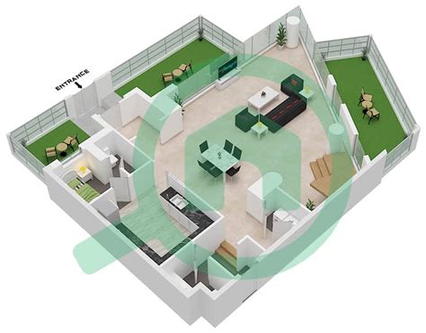 Floor Plans For Type B Bedroom Townhouses In Lilac Bayut Abu Dhabi