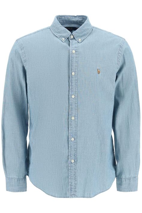 Polo Ralph Lauren Cotton Chambray Shirt In Blue For Men Lyst