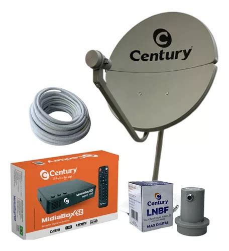 Kit Antena Parabolica Century 60cm Banda Ku Midiabox B7 Parcelamento