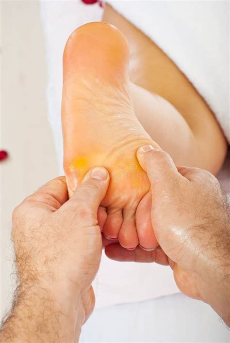 Closeup Of Hands Massaging Foot Stock Image Image Of Close Health