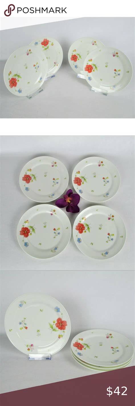 Mikasa Just Flowers Bone China Bread Butter Cake Plate A Set Of