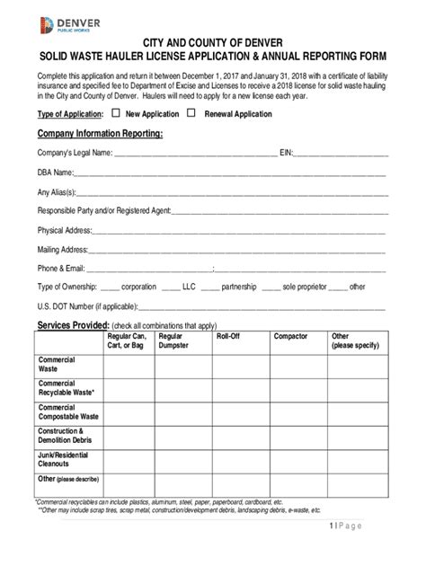 Fillable Online Fillable Online Solid Waste Hauler License Application