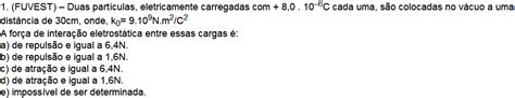 Blog Do Professor Vi Gas Lei De Coulomb Exerc Cios Resolvidos