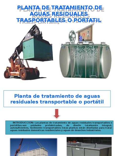 Pdf Planta De Tratamiento De Aguas Residuales Trasportables O Pptx