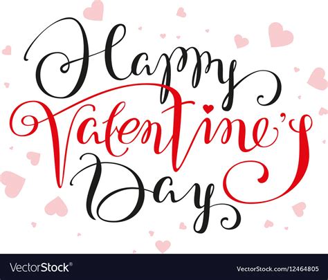 Happy Valentines Day Lettering Text For Greeting Vector Image