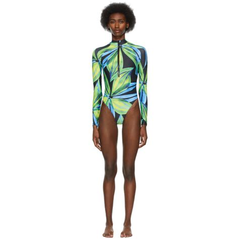 Louisa Ballou Ssense Exclusive Blue And Yellow Springsuit One Piece