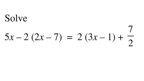 Solve 5x 2 2x 7 2 3x 1 7 2 Youtube