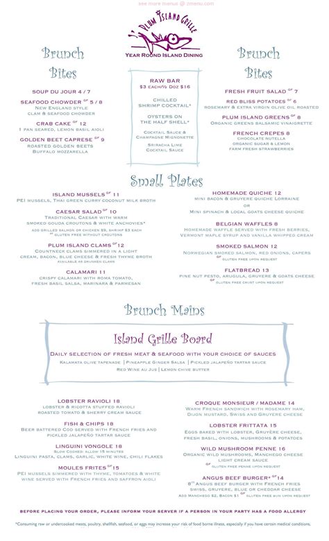 Menu at Plum Island Kitchen pizzeria, Newbury