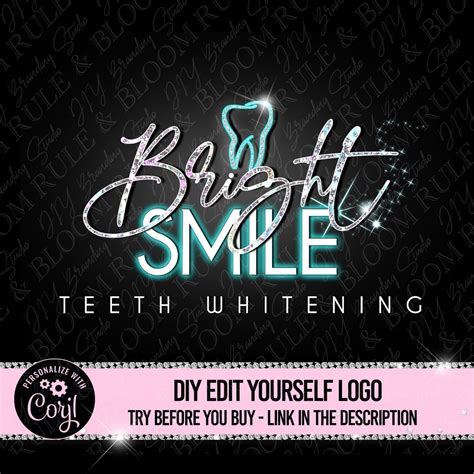 Dental Teeth Whitening Logo, Clinic Branding (DIY Editable) - Etsy