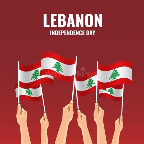 Independence Day in Lebanon Stock Illustration - Illustration of card ...