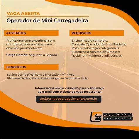 Operador De Mini Carregadeira Vagas De Emprego