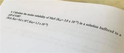 Answered 4 Calculate The Molar Solubility Of Bartleby