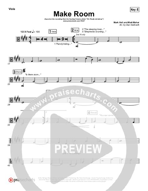 Make Room Viola Sheet Music PDF Casting Crowns Matt Maher