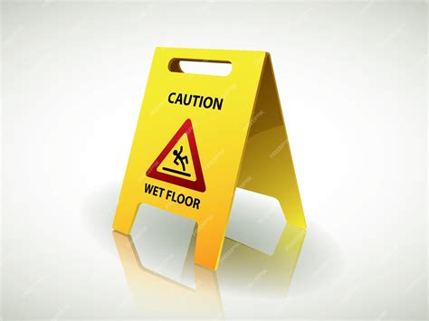 Premium Vector Caution Wet Floor Sign