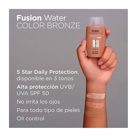 Fotoprotector ISDIN Fusion Water Color Bronze SPF 50 Frasco 50 ML