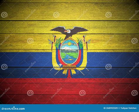 Tablones De Madera Con Bandera Ecuador Stock de ilustración