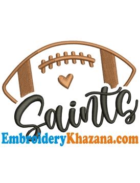 Saints Football Embroidery Design | New Orleans Saints Embroidery File