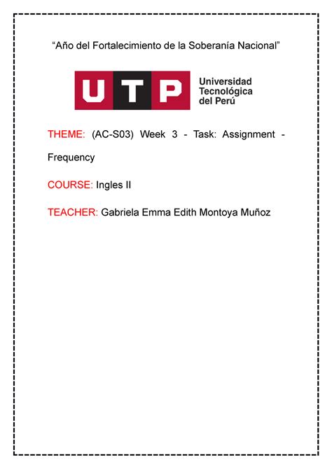 Task Ac S Week Task Assignment Frequency A O Del