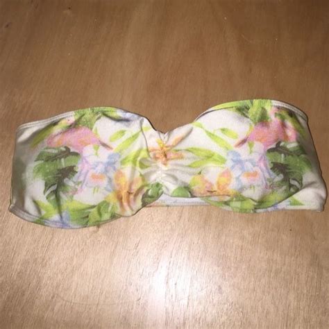 Bandeau Swim Top American Apparel Rain Forest Print Bandeau Bikini Top