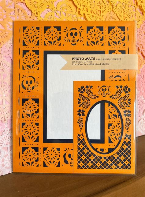 Muerto Papel Picado Frame Mats Set Of 2 Day Of The Dead Altar Dia De