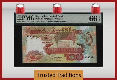 Welt Banknoten Rupees Tt Pk Seychelles Central Bank Pmg