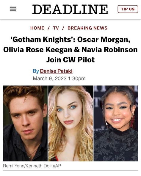 Oscar Morgan Olivia Rose Keegan And Navia Robinson Has Been Cast As Turner Hayes Duela Dent