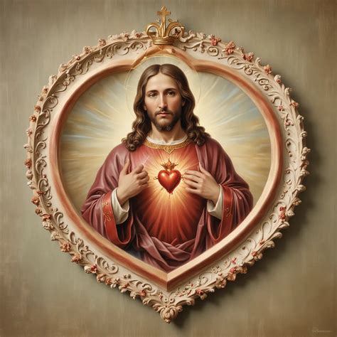 Traditional Lifesize Sacred Heart Of Jesus Artwork Catholic Version