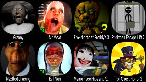 Granny Mr Meat Five Nights At Freddy S Stickman Escape Lift Evil