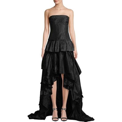 Oscar De La Renta Women S Silk Tiered Ruffle Gown Black Size 4 M