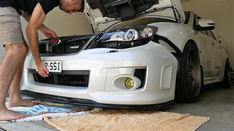 08 14 Subaru WRX STi Front Bumper Removal Fog Light Covers Install